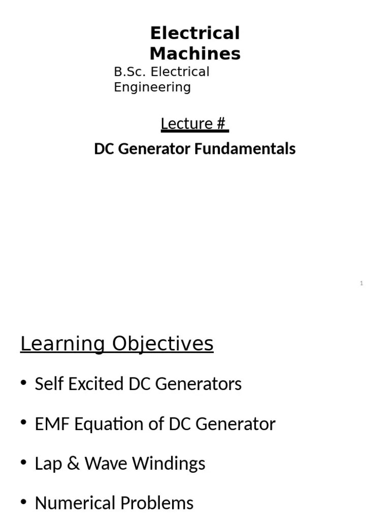 Dc Generator Fundamentals And Types Pdf Electric Generator