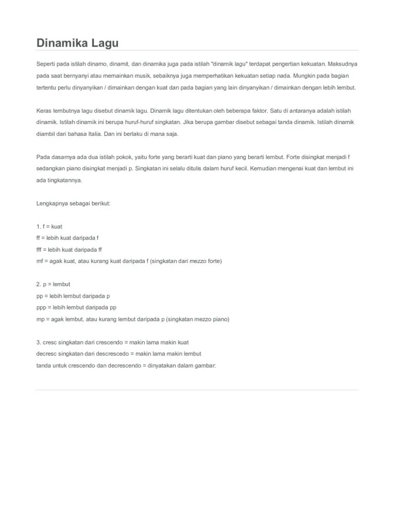Dinamika Lagu | PDF