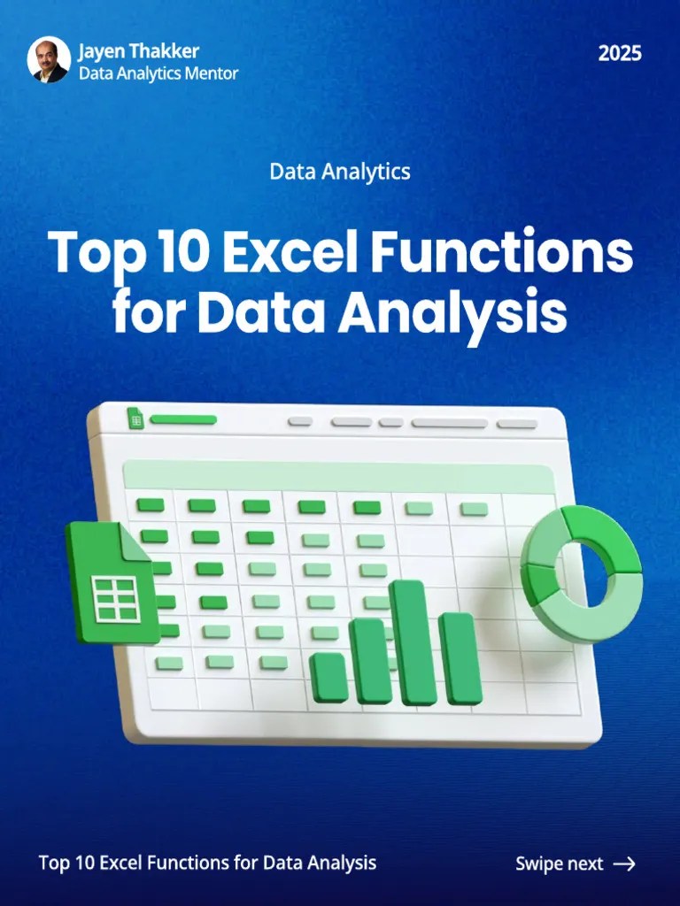 Top 10 Excel Functions For Data Analysis | PDF | Data Analysis | Data ...