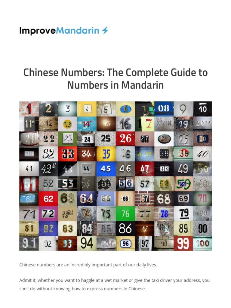 Chinese Numbers The Complete Guide To Numbers In Mandarin ...