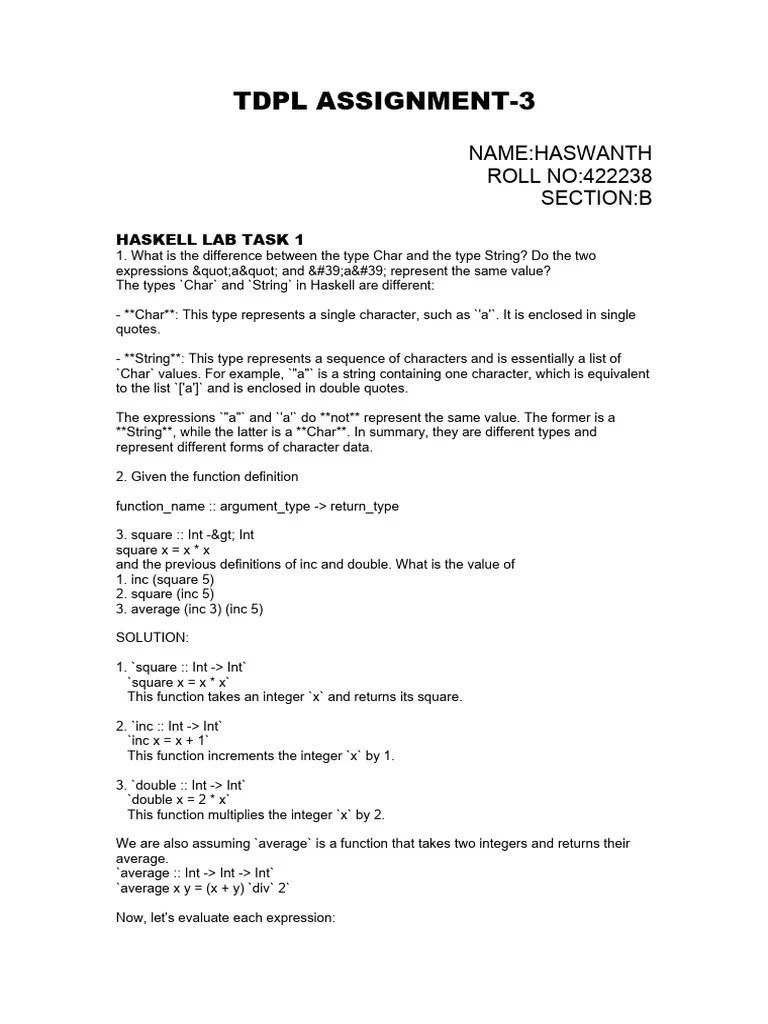 HASKELL | PDF | Boolean Data Type | Integer (Computer Science)