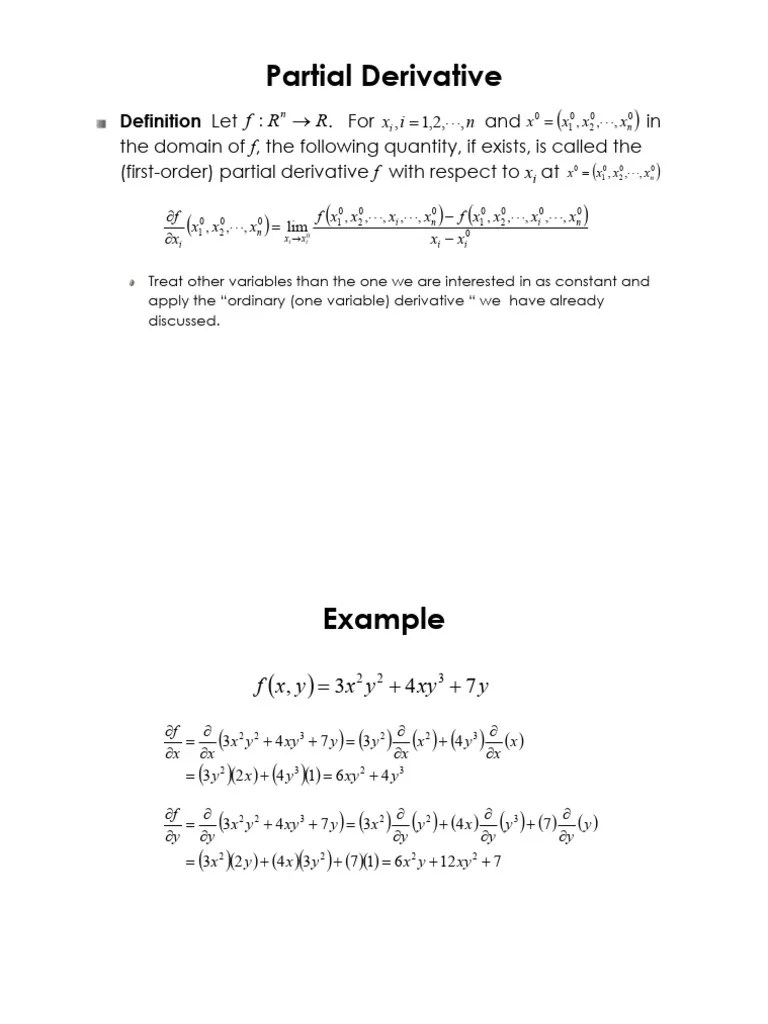 11 Derivatives Of Multivariable Function | PDF | Derivative | Function ...