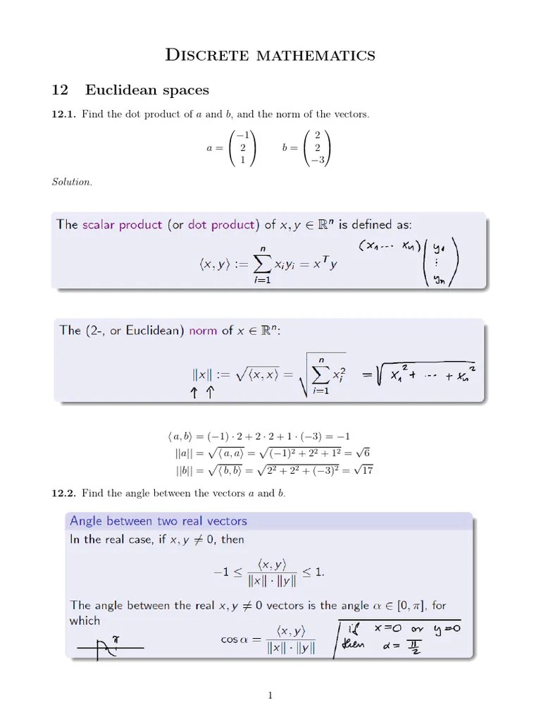 Euclidean Spaces Correction | PDF | Abstract Algebra | Mathematics