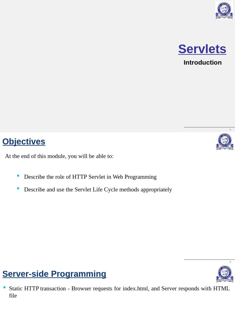 SERVLETS 01 - Introduction To Servlets | PDF | Networking | Web Server