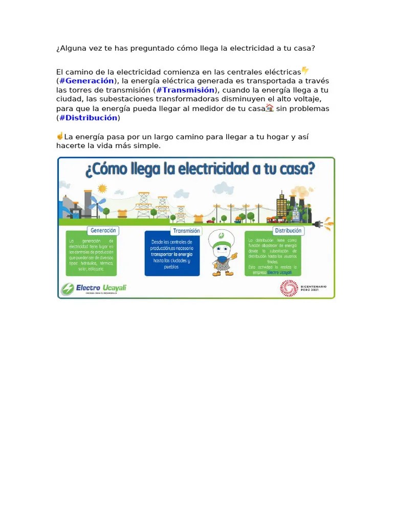 Cómo Llega La Electricidad A Tu Casa | PDF