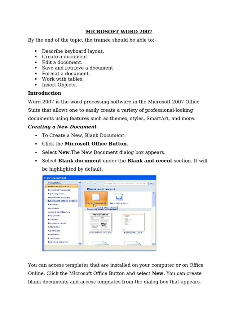 Microsoft Word 2007 | PDF | Hyperlink | Microsoft Word