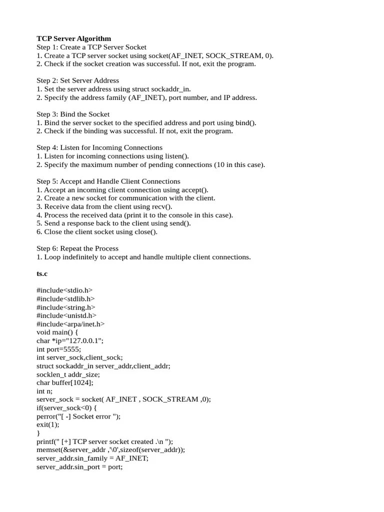 Experiment 3 TCP Using Socket | PDF | Computer Networking ...