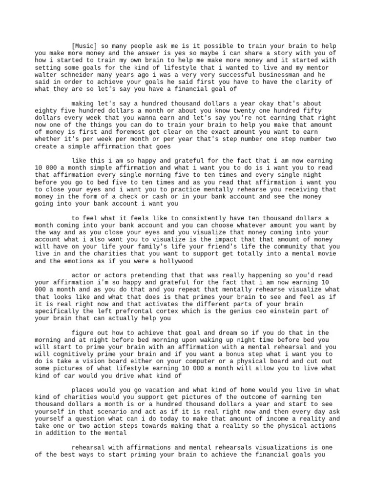 NoteGPT - Train Your Brain To Make More Money - John Assaraf | PDF ...