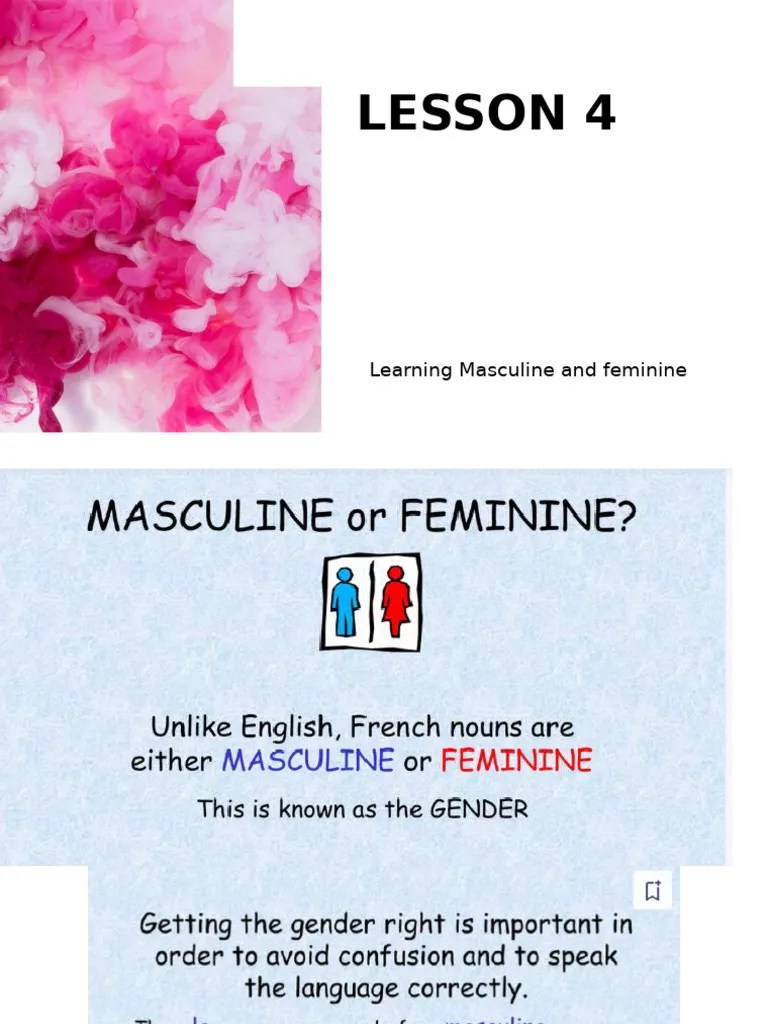 Lesson2 Feminine And Masculine Pdf