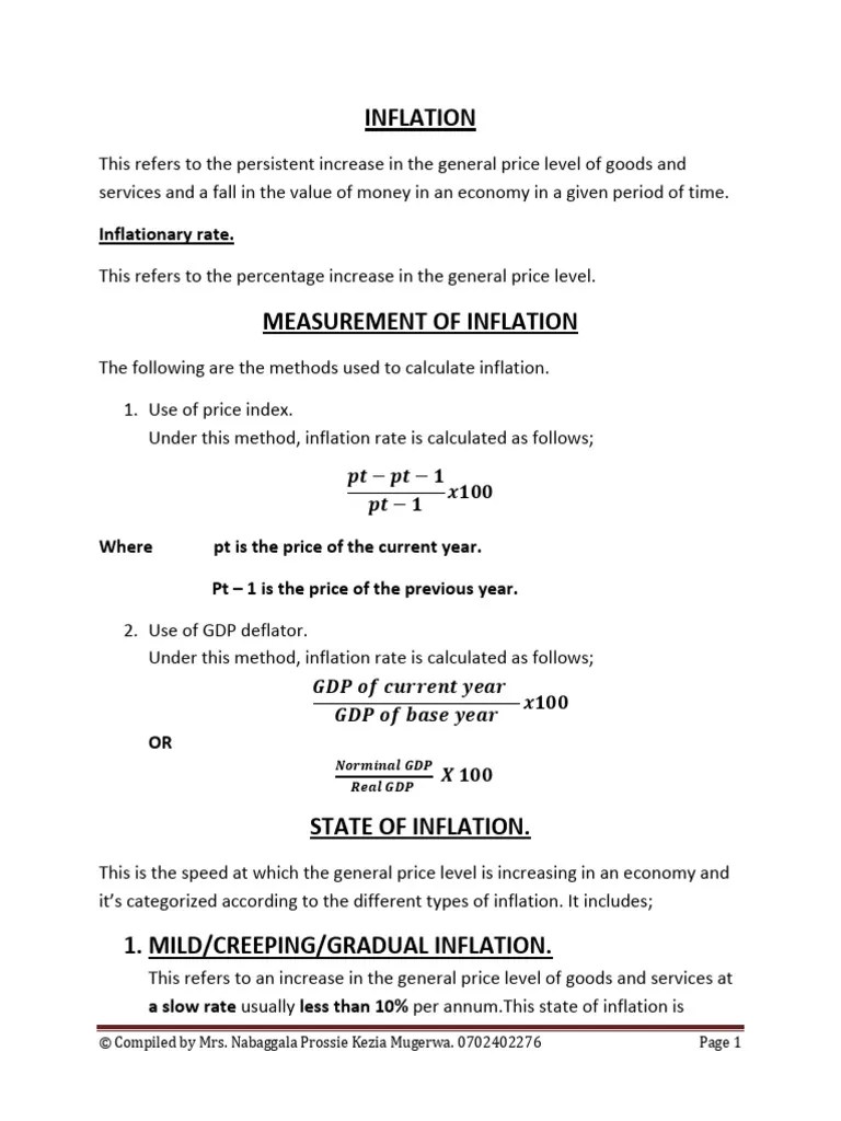 INFLATION | PDF | Cost Of Living | Inflation