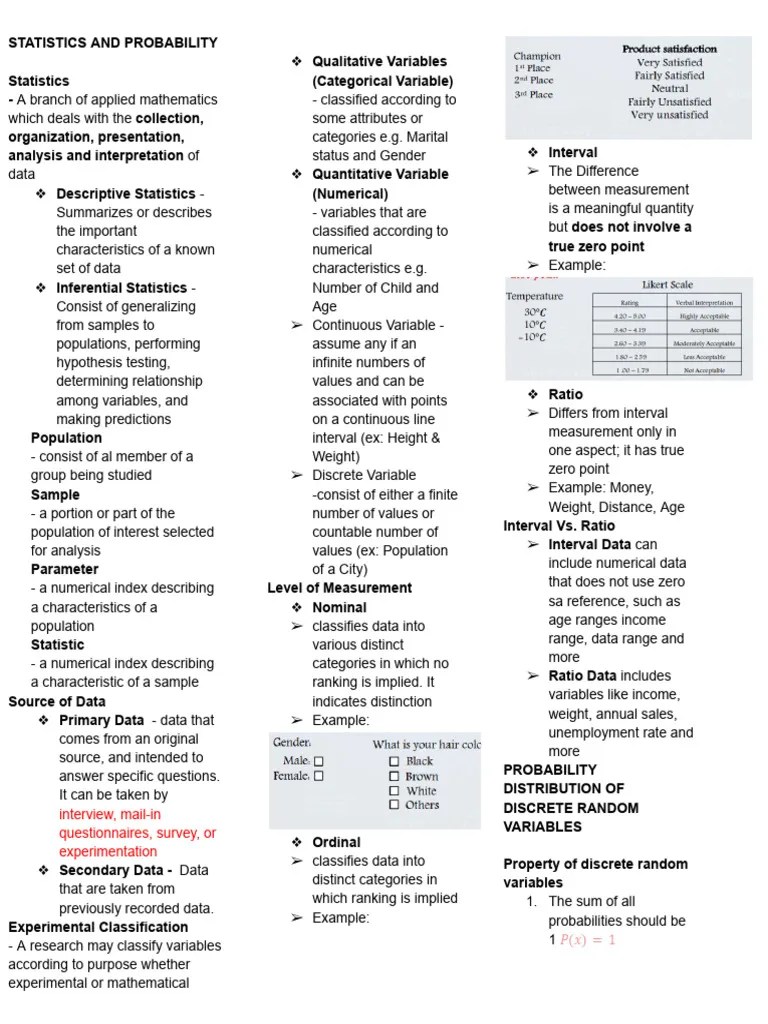 Statistics And Probability (1) (1) | PDF | Statistics | Standard Deviation