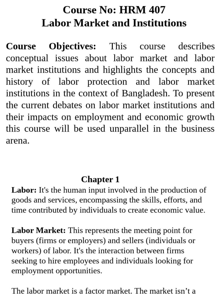 Introduction Labor Market | PDF | Labour Economics | Employment