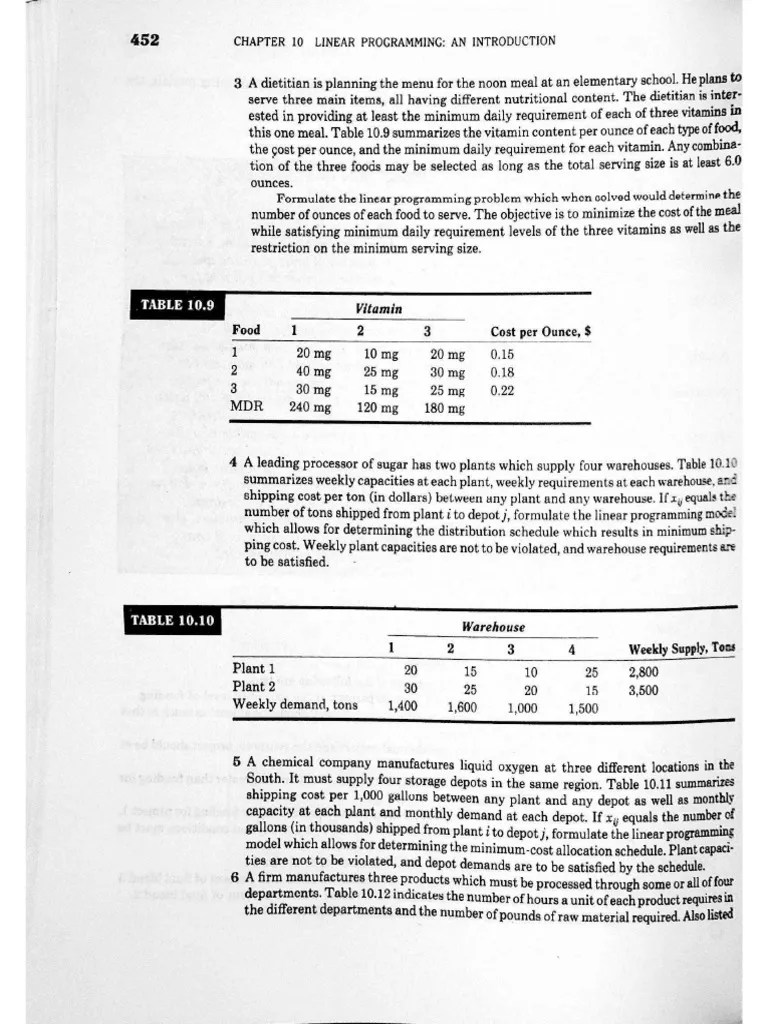 Exercises Simplex Method Lp Applications Pdf