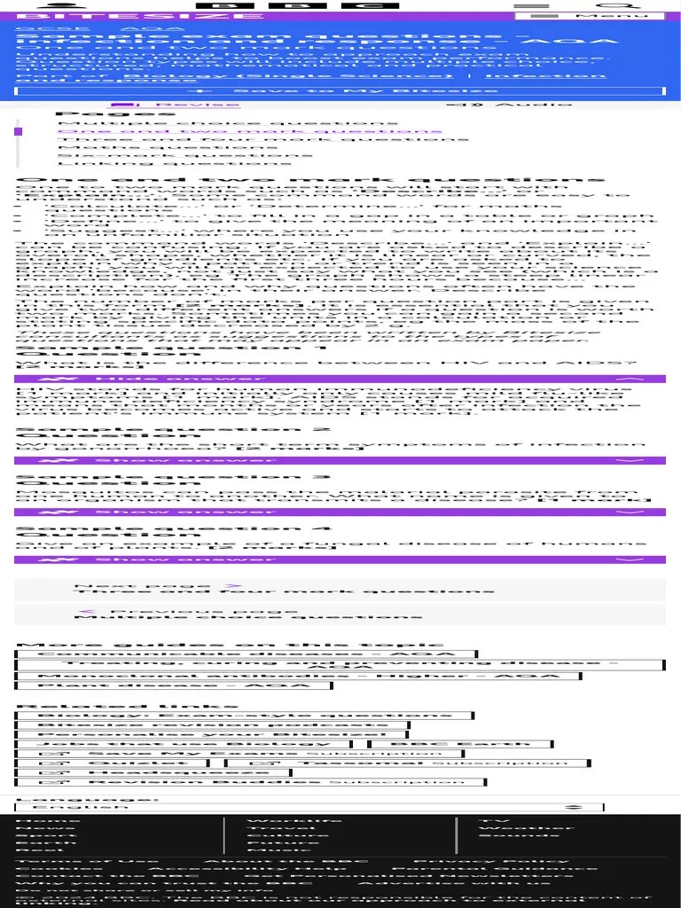 AQA GCSE Biology Past Papers - Study Mind | PDF | Hiv/Aids | Immunodeficiency