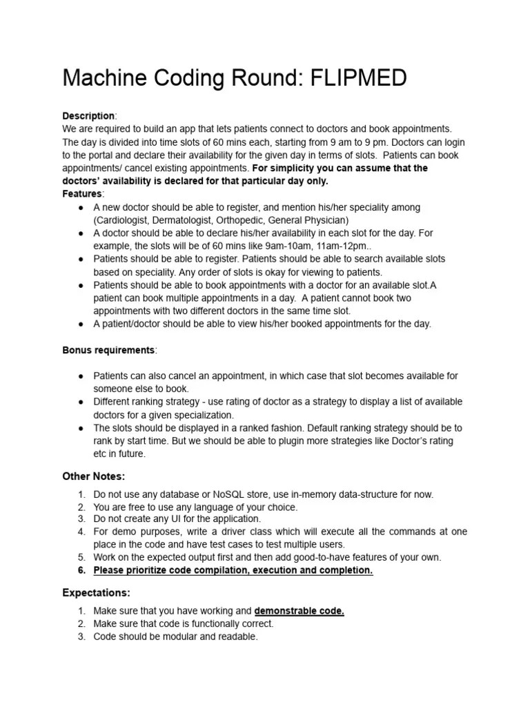 Machine Coding Round SDE II | PDF | Information Technology | Computer ...