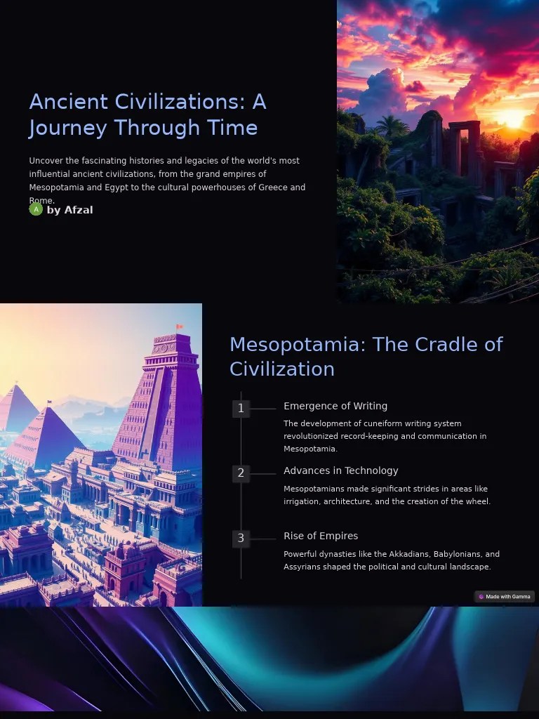 Ancient Civilizations A Journey Through Time | PDF | Mesopotamia | Ancient Egypt
