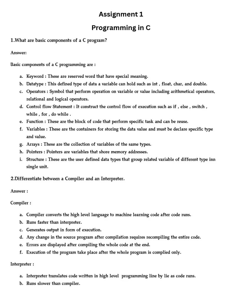 Assignment 1 | PDF | Computer Program | Programming