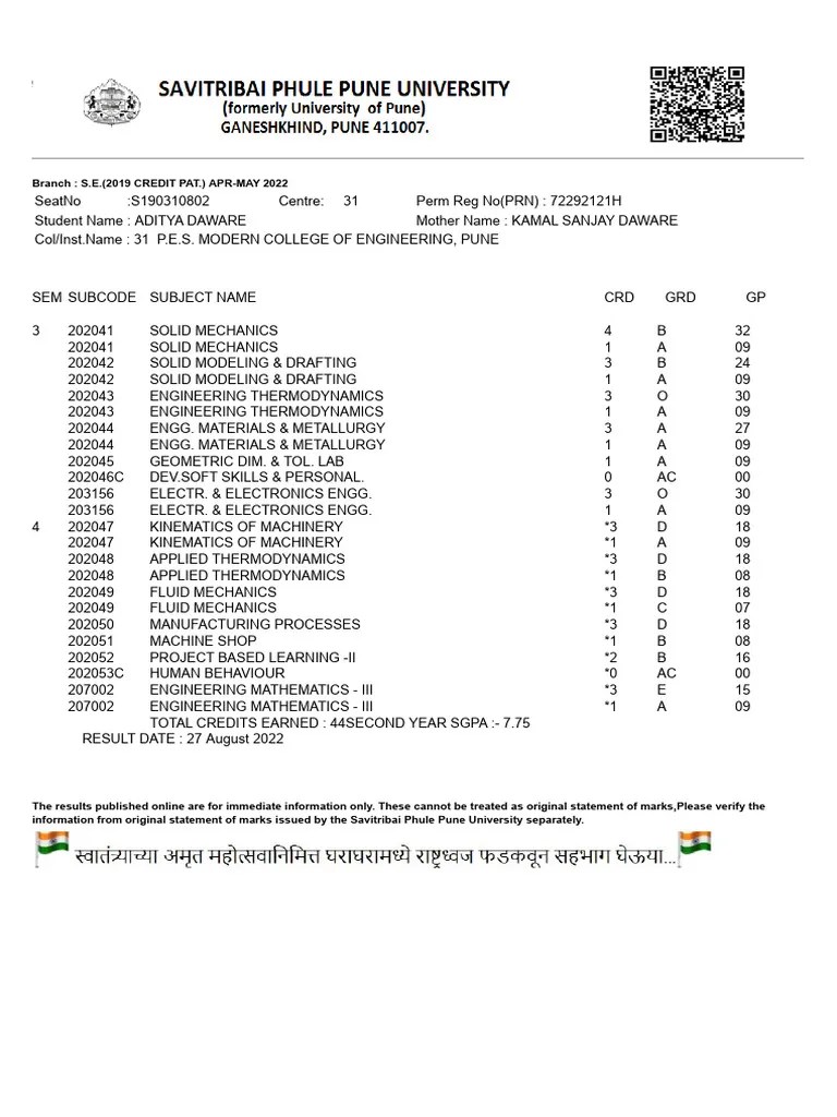 Savitribai Phule Pune University, Online Result | PDF | Classical Mechanics | Continuum Mechanics