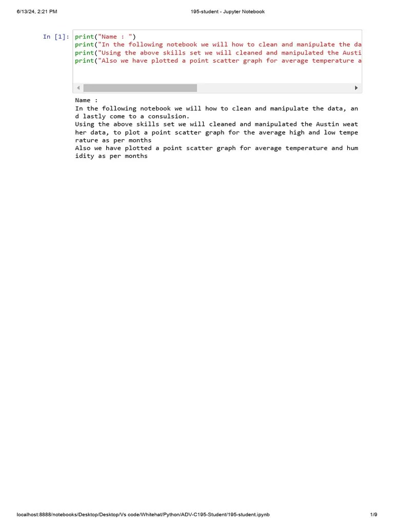 195-Student - Jupyter Notebook | PDF | Computing | Software Engineering