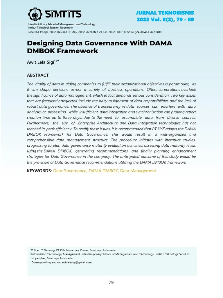 Designing Data Governance With DAMADMBOKFramework | PDF | Governance | Data