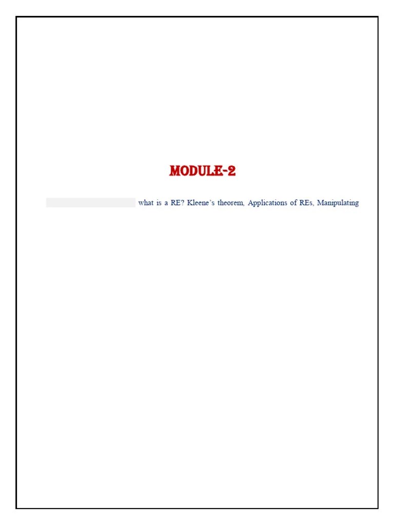 Automata Theory Computability - M2 | PDF | Regular Expression | String ...