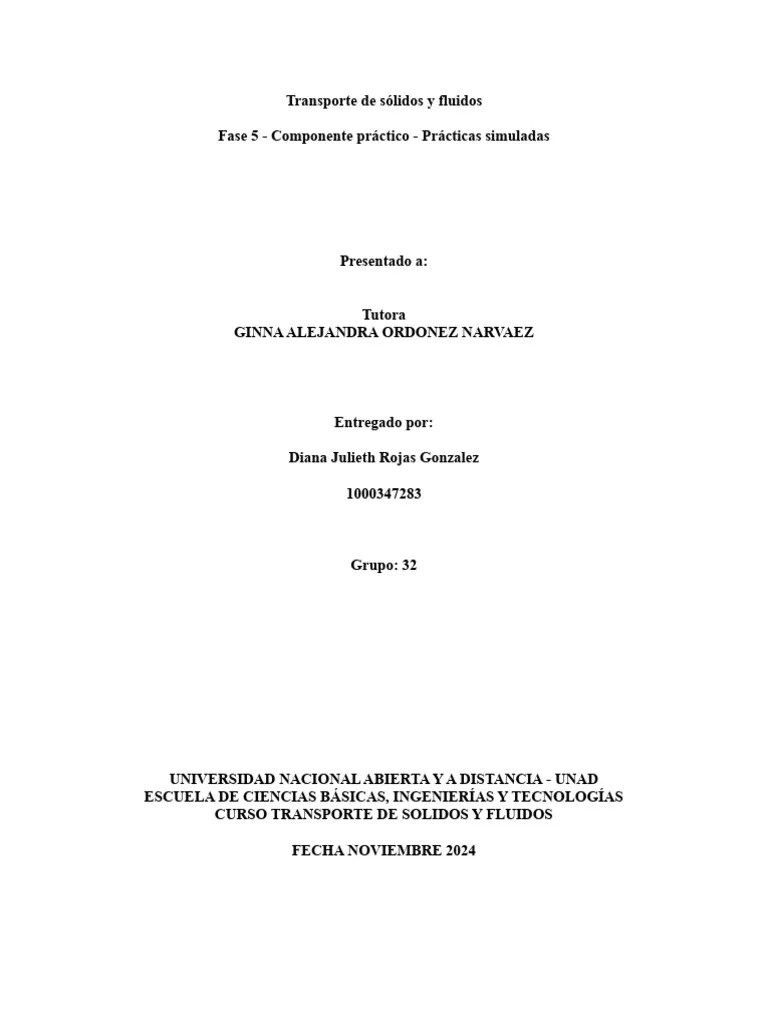 Fase 5 - Componente Práctico - Prácticas Simuladas_Diana Rojas | PDF | Filtración | Gases