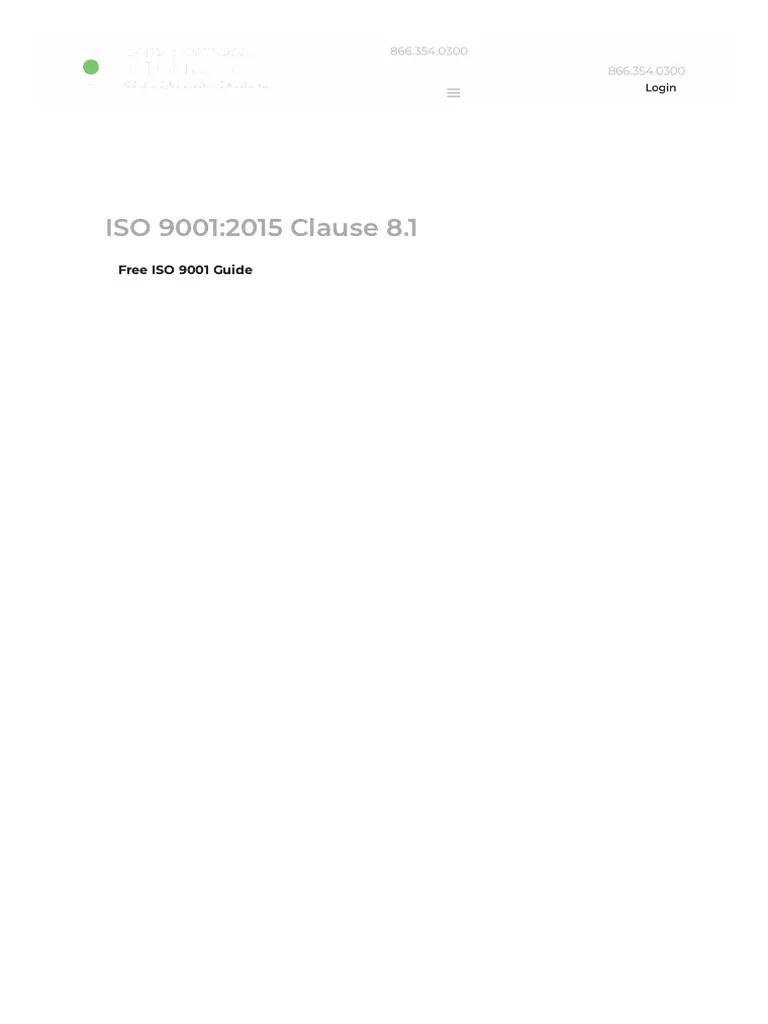 Clause 8.1 ISO 9001 - 2015 Explained - Core Business Solutions, Inc | PDF | Quality Management ...