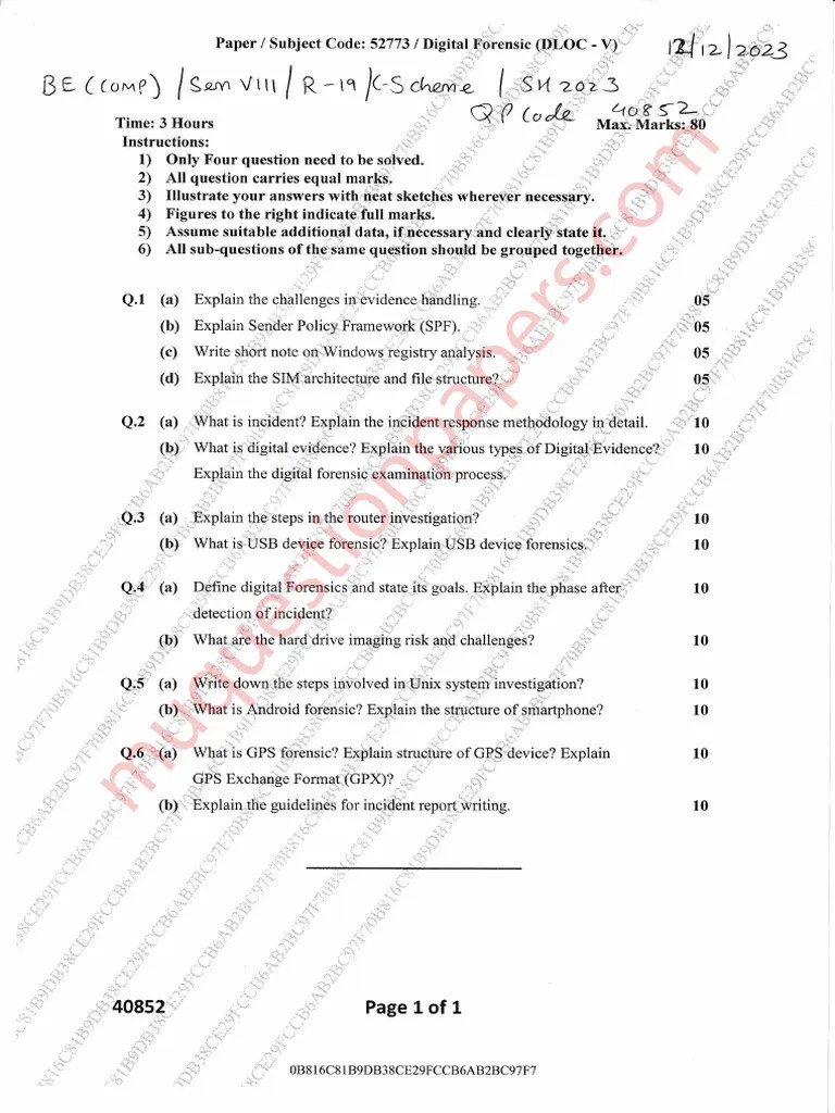 Be - Computer Engineering - Semester 8 - 2023 - December - Dloc V ...