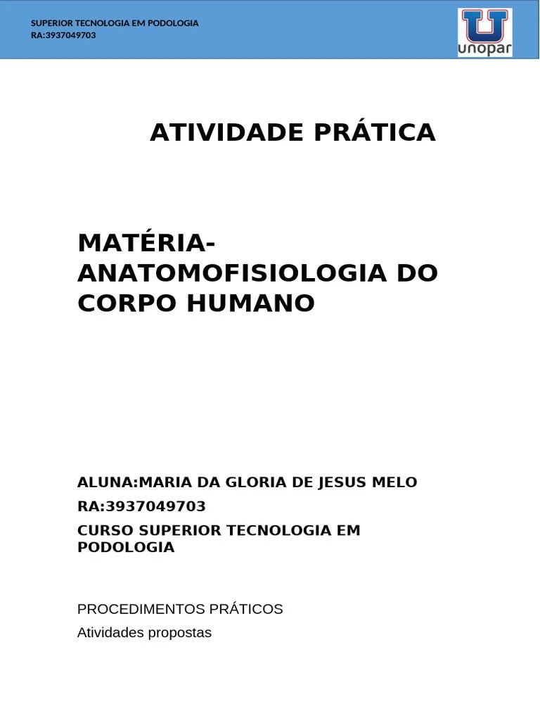 Atividade Prática Anatomofisiologia Do Corpo Humano | PDF | Rim | Corpo ...