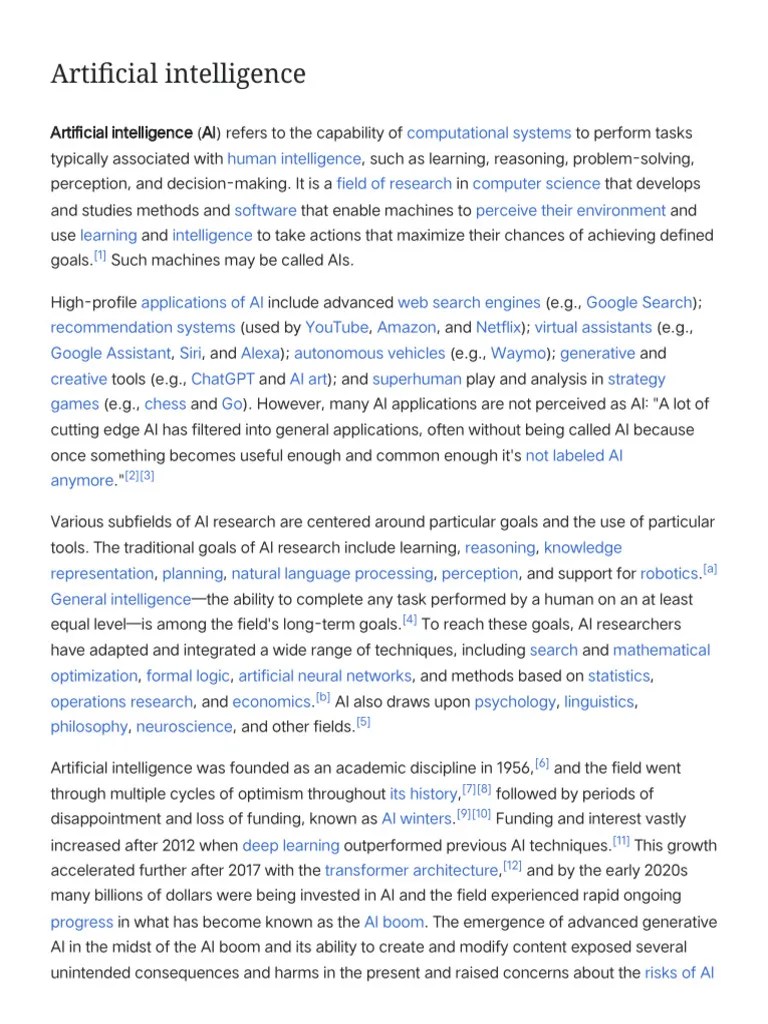 Artificial Intelligence | PDF | Artificial Intelligence | Intelligence (AI) & Semantics