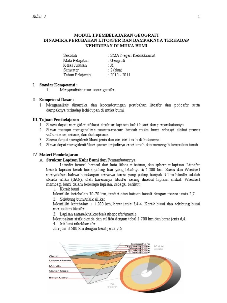 Geografi tidak hanya menjawab apa dan di soal pilihan ganda. Contoh Soal Geografi Kelas 10 Semester 2 Tentang Litosfer ...
