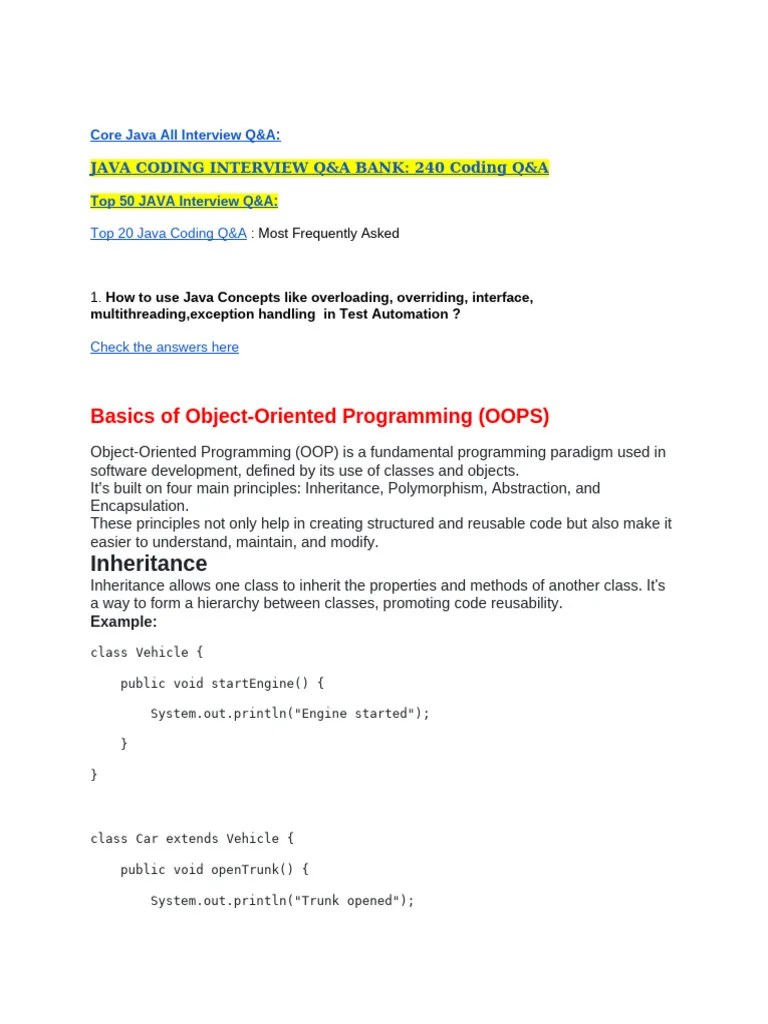 10_Java_Interview_Questions_And_Answers | PDF | Method (Computer ...