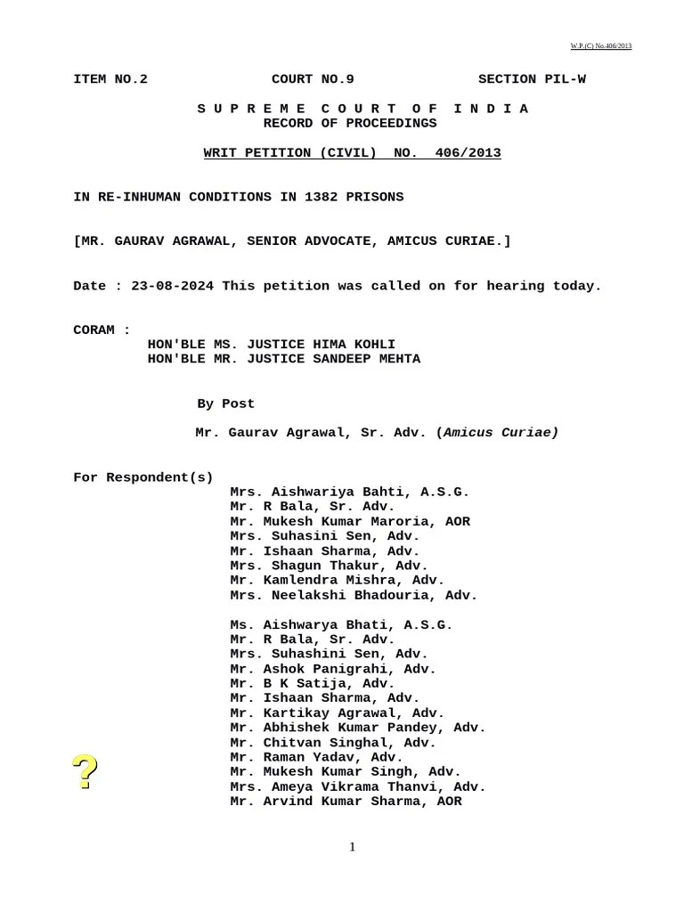 In_Re_Inhuman_Conditions_In_1382_vs_For_on_23_August_2024 | PDF | Crime ...