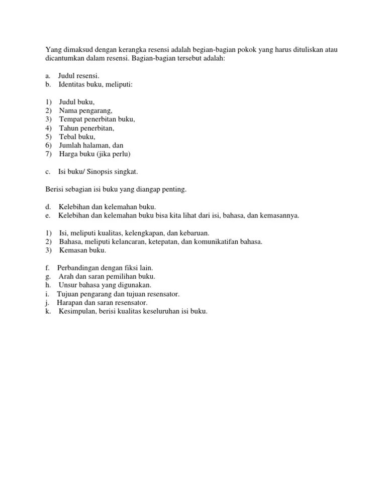 Kerangka Resensi | PDF