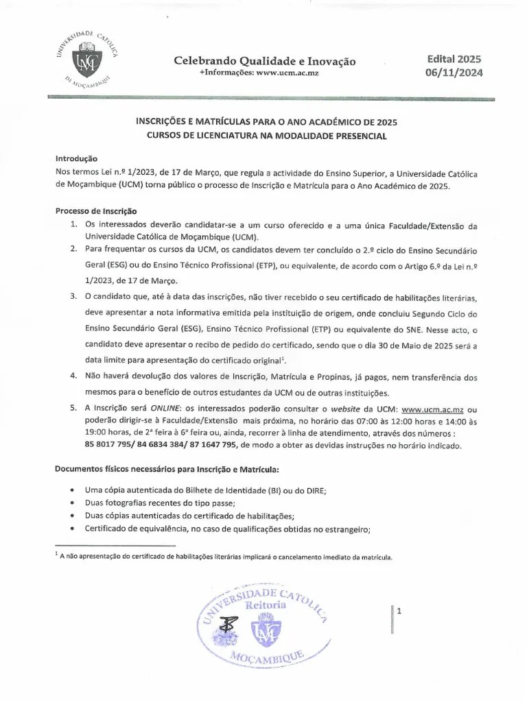 Edital 2025 De 06 De Novembro - Inscricoes E Matriculas Para O Ano ...