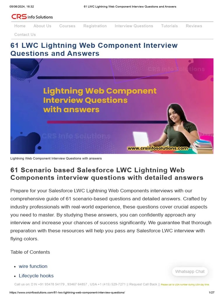 61 LWC Lightning Web Component Interview Questions And Answers | PDF ...
