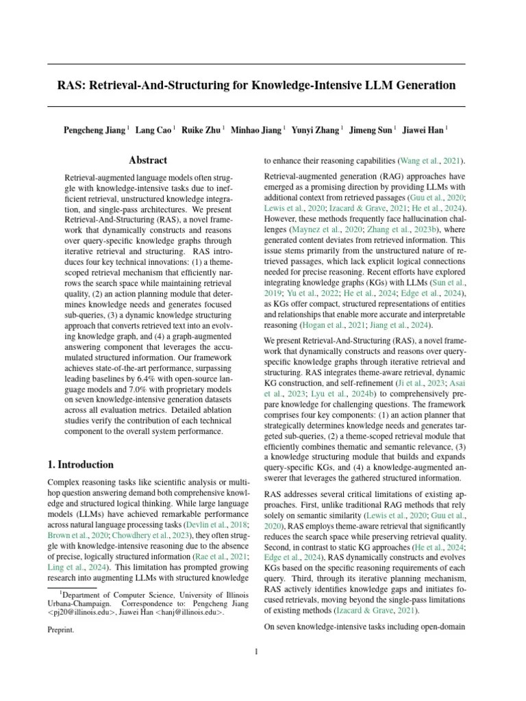 RAS- Retrieval-And-Structuring For Knowledge-Intensive LLM Generation ...