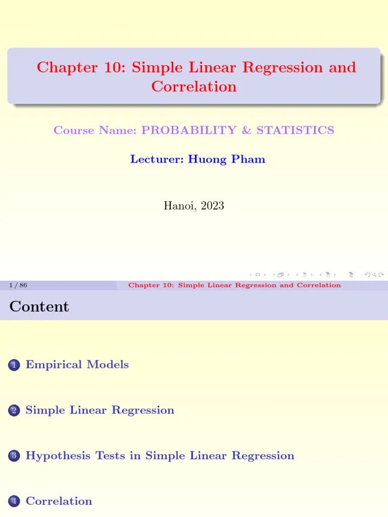 Chapter 11. Simple Linear Regression And Correlation | PDF | Regression ...