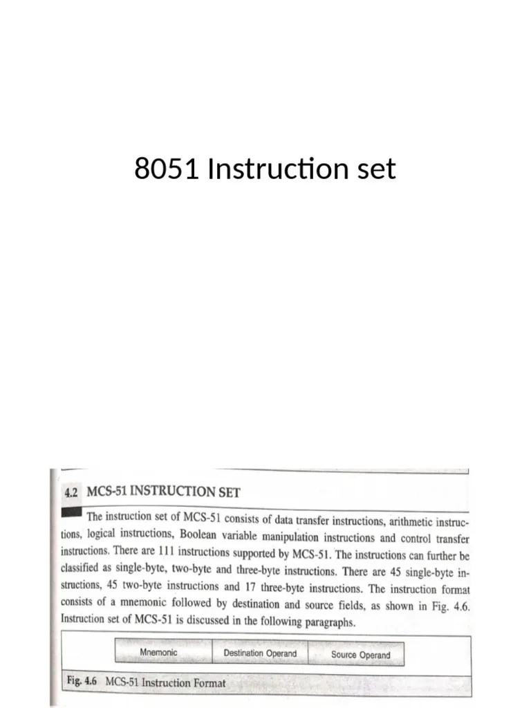 8051 Instruction Set | PDF