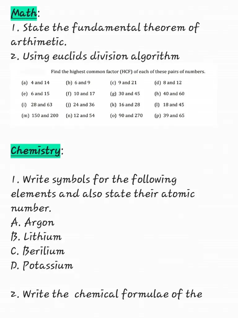 Weekly Worksheet Class 10 Pdf