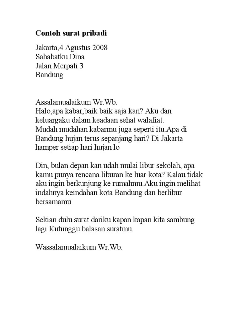 Contoh Surat Pribadi | PDF