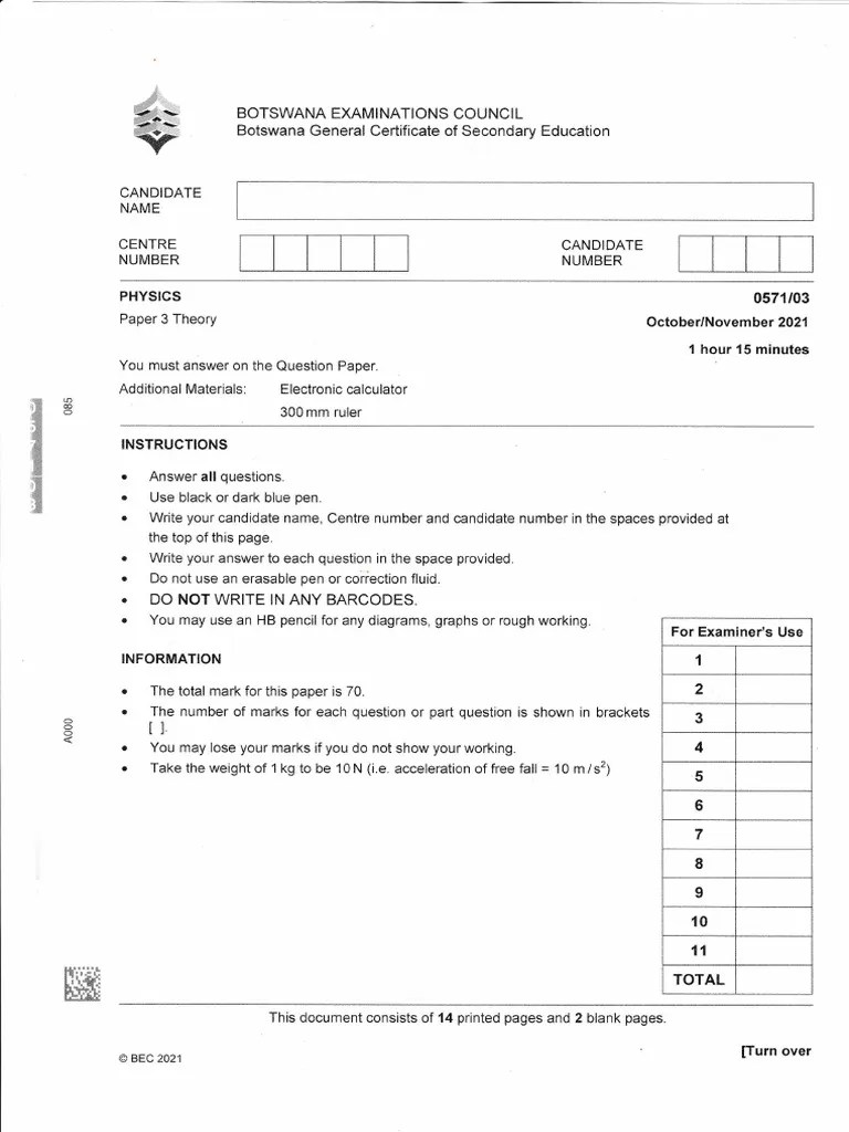 Bgcse Physics Paper 3 2021 | PDF | Radioactive Decay | Forms Of Energy
