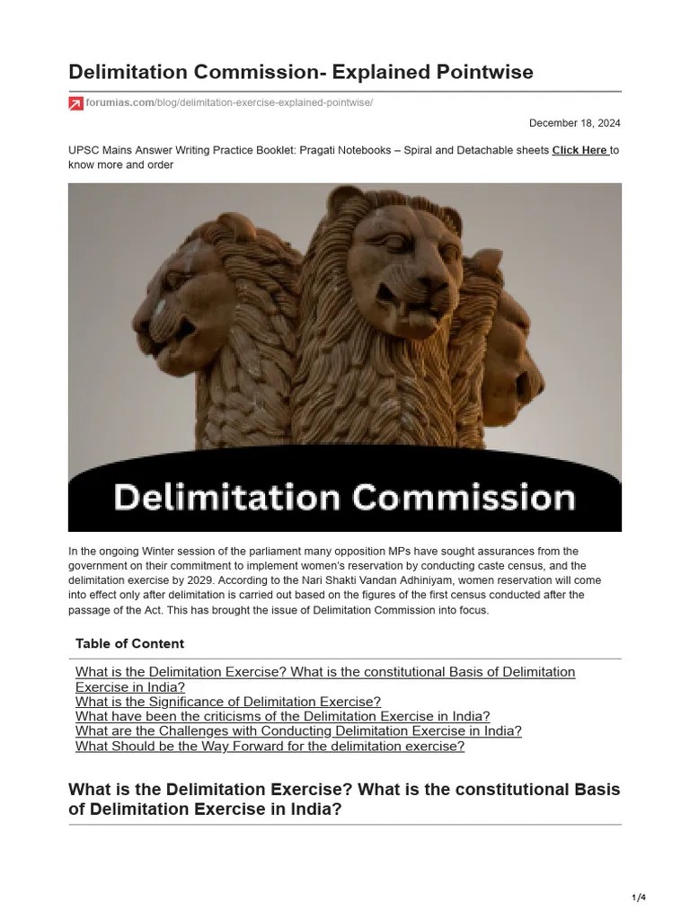 Forumias.com-Delimitation Commission- Explained Pointwise | PDF ...