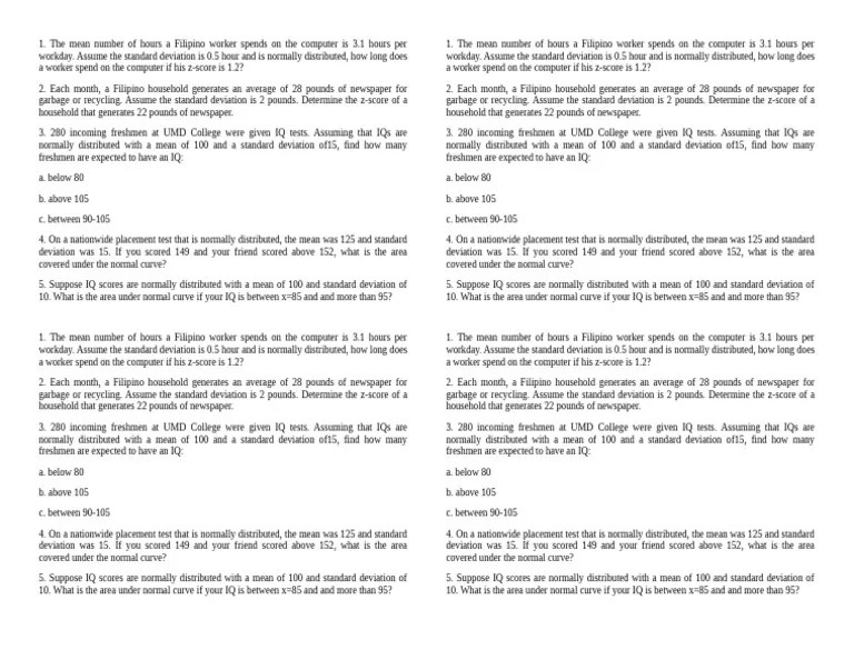 Converting A Normal Random Variable To A Standard Normal Variable And Vice Versa | PDF ...