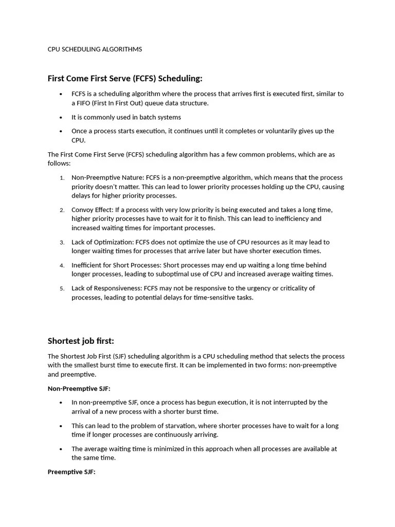 Cpu Scheduling Algorithms | PDF | Scheduling (Computing) | Operating ...