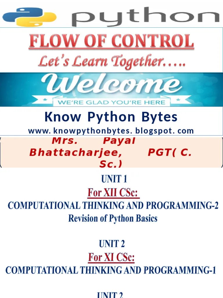 (iii) Flow Of Control (Sequence,Conditional, Iterative Statements ...