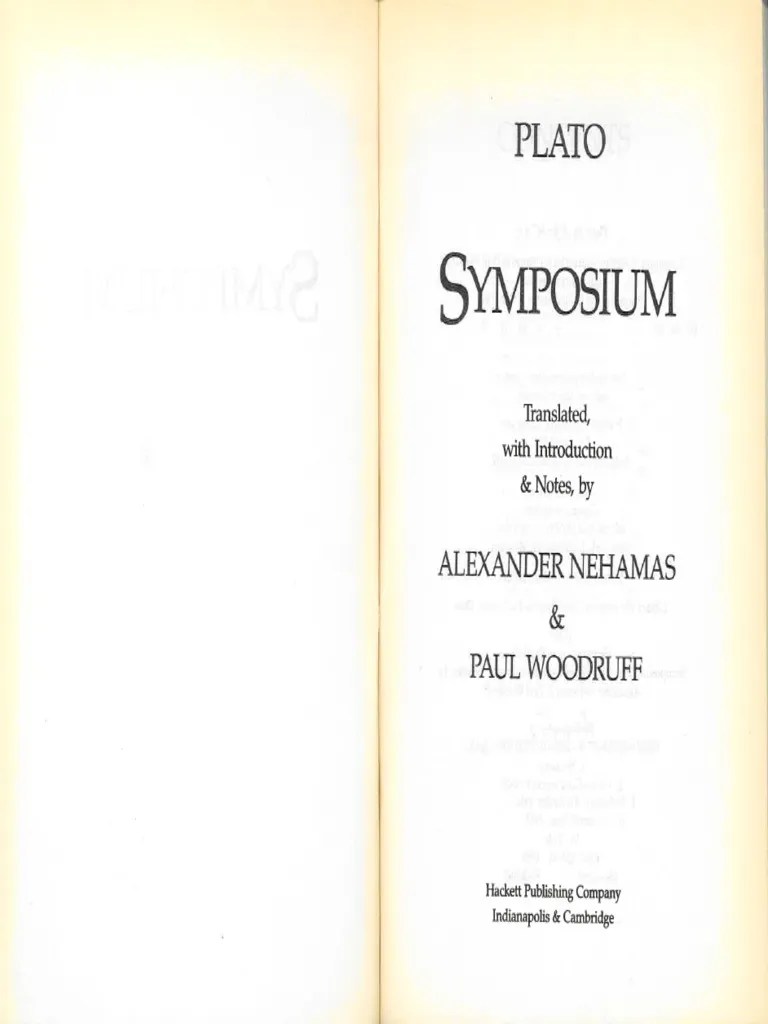Plato Symposium Tr Nehamas And Woodruff Pdf Symposium Plato