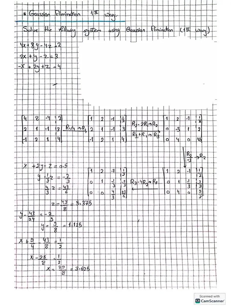 Gaussian Elimination Assignment | PDF