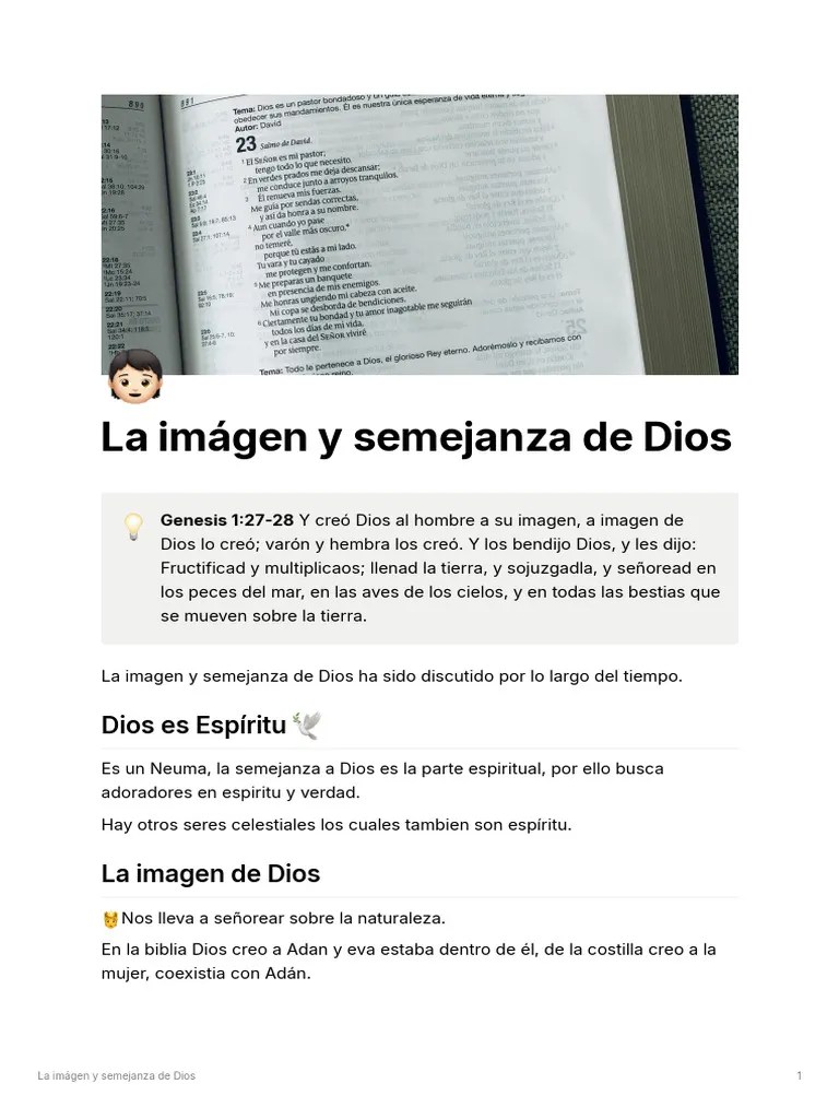 La Imgen Y Semejanza De Dios | PDF | Imagen De Dios | Dios