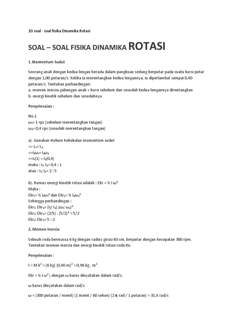 32+ Contoh Soal Tentang Dinamika Rotasi - Contoh Soal Terbaru